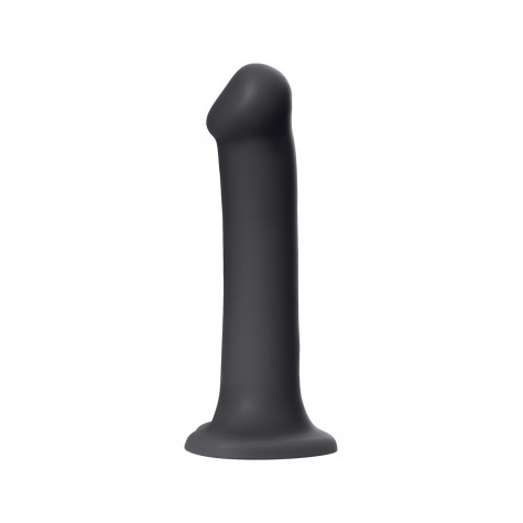 Черный фаллос на присоске Silicone Bendable Dildo XL - 20 см.